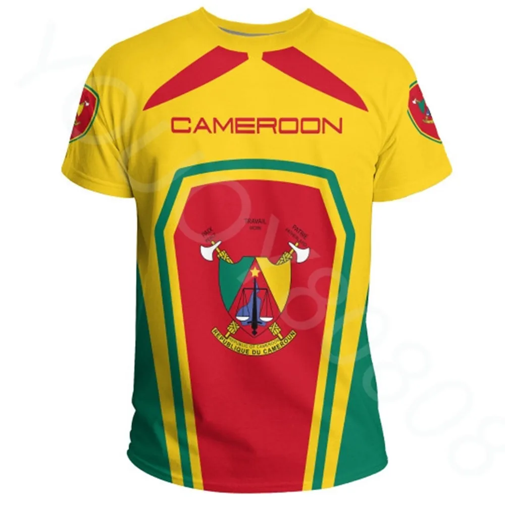 

Men's Summer Short Sleeve Round Neck Country Africa Cameroon T-Shirt Men's Printed Casual Fashion Short Sleeve 2023