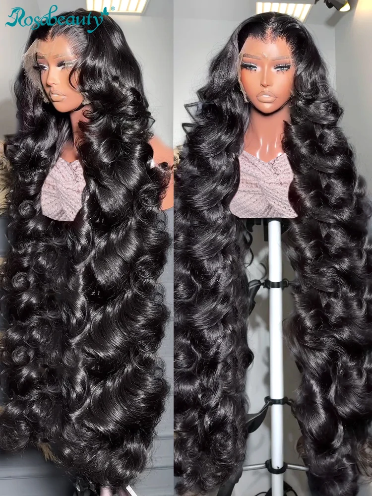 Human Hair Wig Rosabeauty HD Transparent Body Wave 13X6 Lace Frontal 250% Water Wave 13X4 Lace Front 5X5 Closure For Women