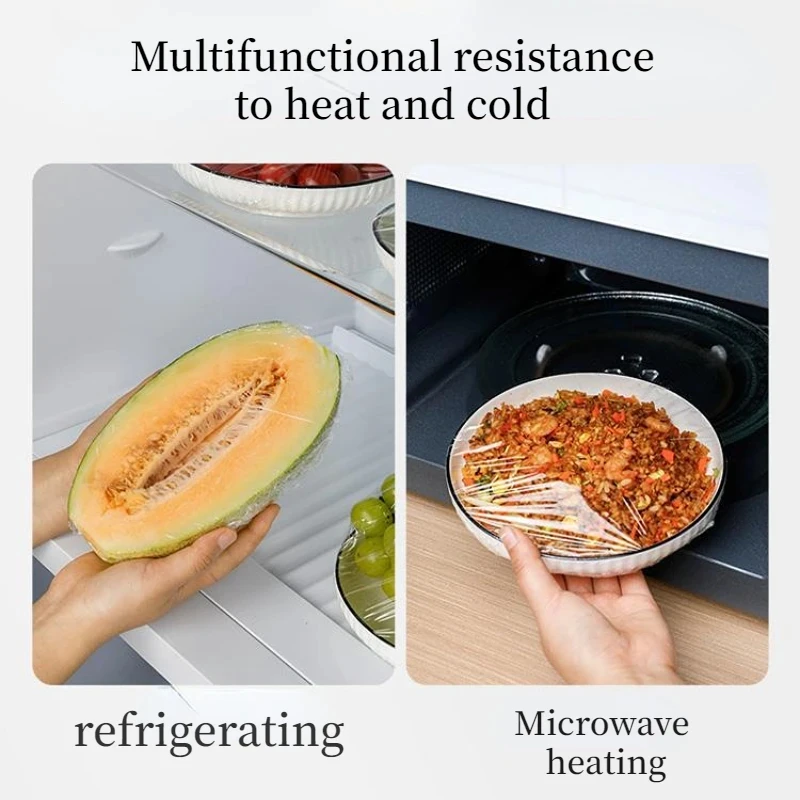 Food Cover Disposable Plastic Bag Wrap Bowl Dish Fresh Keeping Fruit Food Leftovers Protection Kitchen Accessory