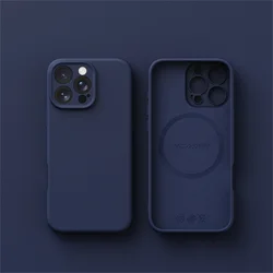 Premium Liquid Silicone Phone Case with MagSafe Compatibility - Smooth, Skin-Like Finish with Wireless Charging Support for iPhone 15 (Navy)