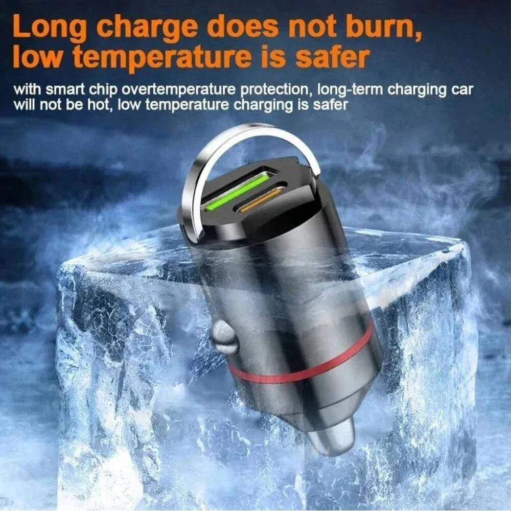 Car Charger Car Pull Ring Mini Hidden PD+usb Port Multi-function Car Charger