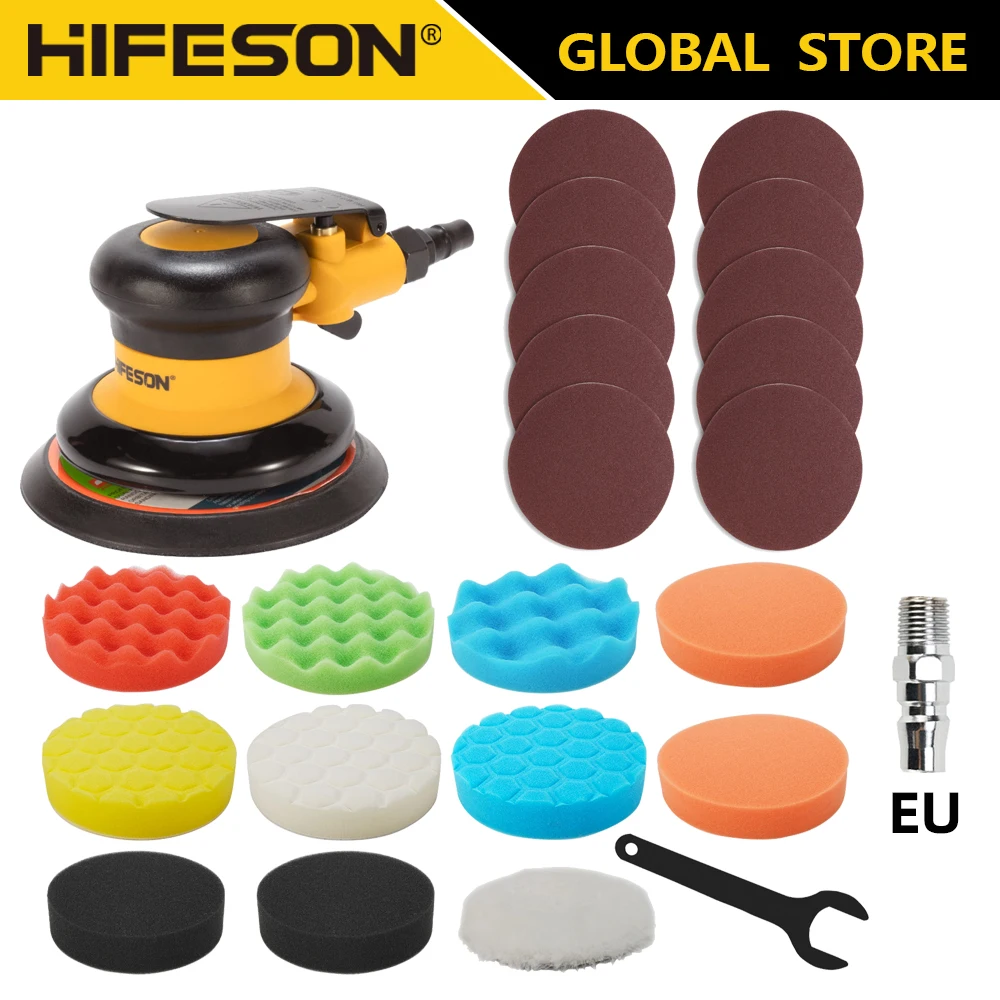 Pneumatic Sander 5/6 Inch Air Orbital for Car Paint Care Rust Removal