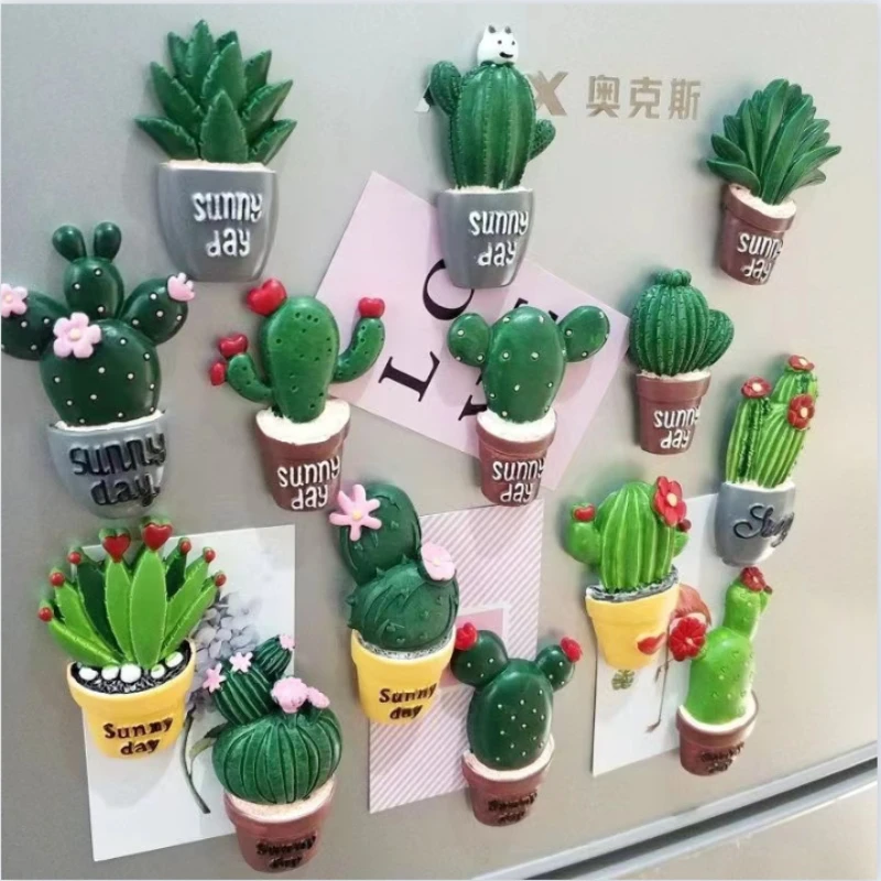 Cactus Aimant Frigo,12pcs Plantes Succulentes Mignonnes Aimants