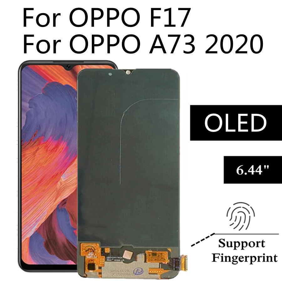 

6.44" OLED screen For OPPO F17 CPH2095 / A73 2020 CPH2099 LCD Display Touch Screen Digitizer Assembly Replacement