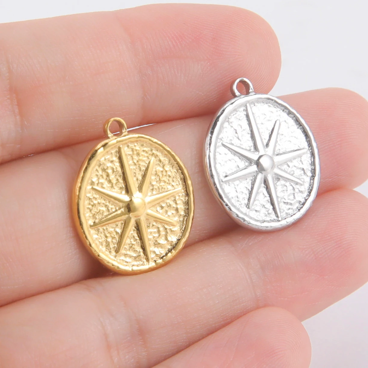 North Star Sun Stainless Steel Mini Pendant Charm
