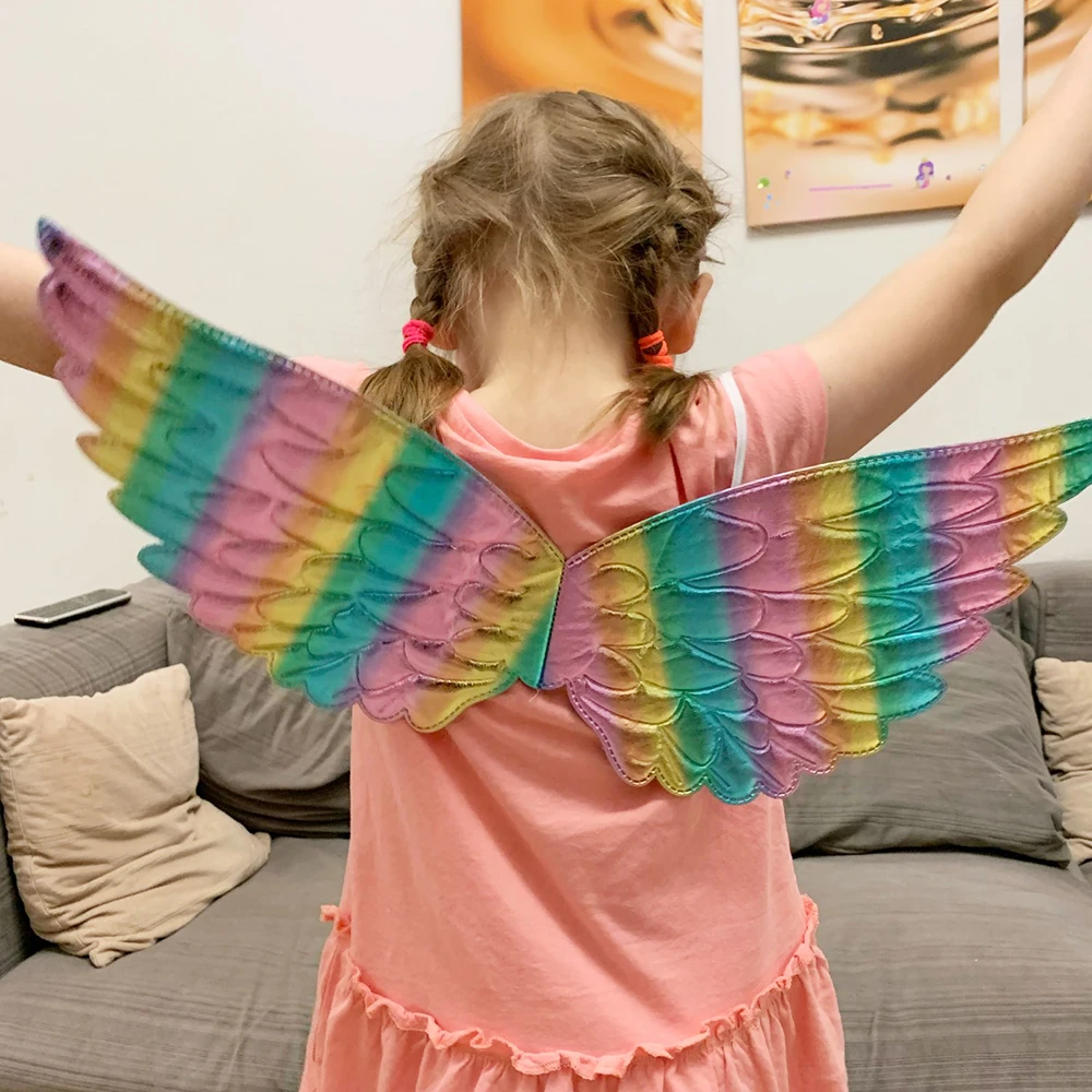 Lucky Unicorn Headband Cat Ears Cute Hairband Children Rainbow Wings For Kids girl Photo Props Birthday Party Hair Accessories 60cm 90cm 120cm bag chain geometric bag lucky bag bag transformation underarm metal crossbody shoulder strap accessories