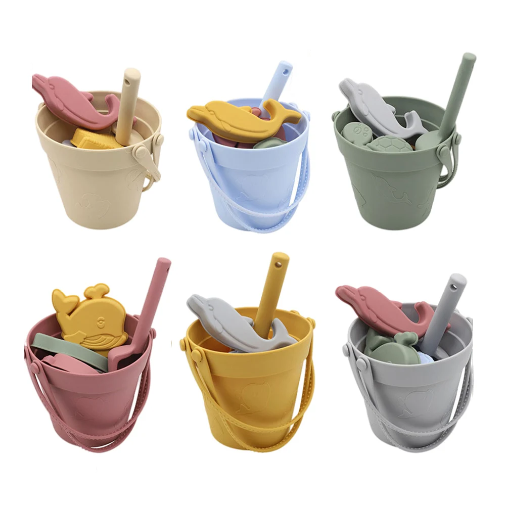 8pcs Summer Beach Toys For Kids Soft Silicone Sandbox Set Beach Game