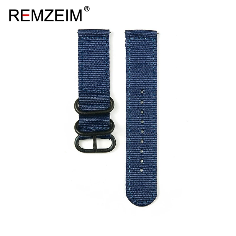 Versatile Quick Release Nylon Watch Strap with Black Ring Buckle