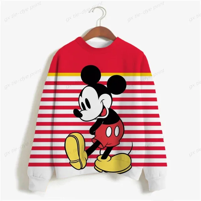 thumbnail image 1 of Sudadera básica de cuello redondo para mujer, nueva sudadera con capucha con estampado de Minnie Mouse de Disney de primavera 2024, jersey informal Harajuku para niña, 1 of 5