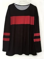 Women's Plus Size Colorblock Stripe Print Tunic T-shirt with Long Sleeves and Slight Stretch - Casual and Comfortable - Image 5