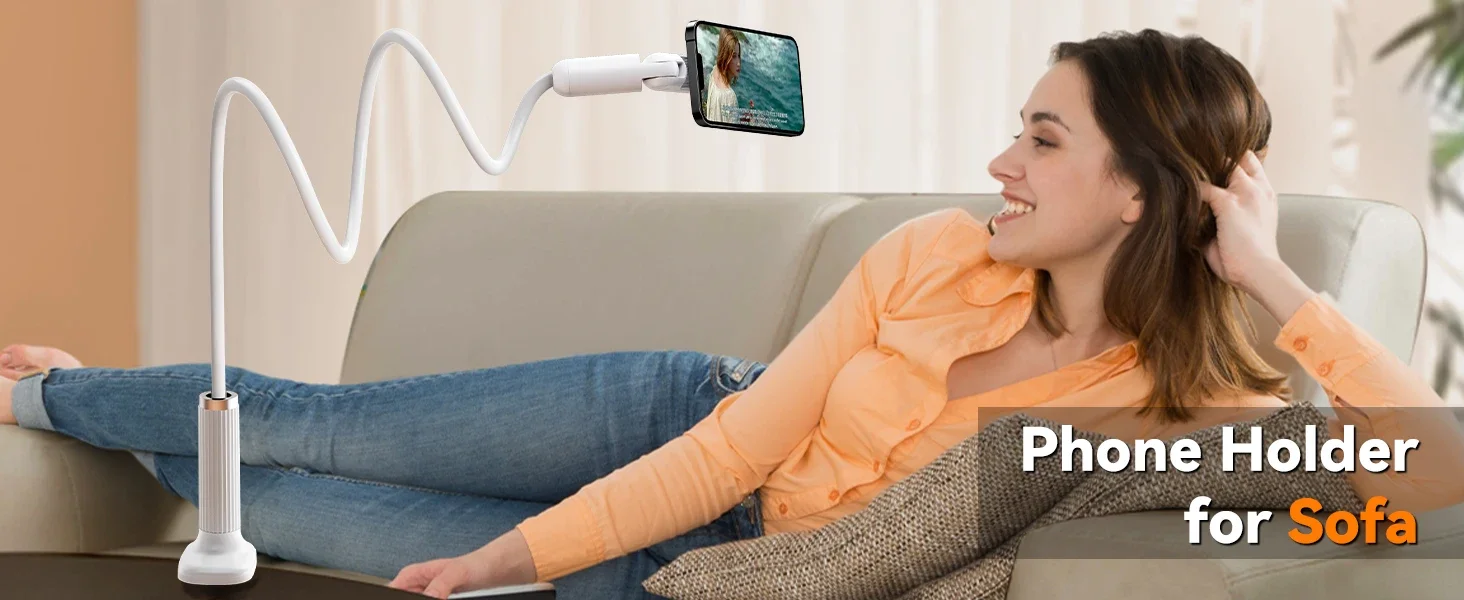 Flexible Gooseneck Phone Holder For Bed And Desk Clamp Mount_voghion.com