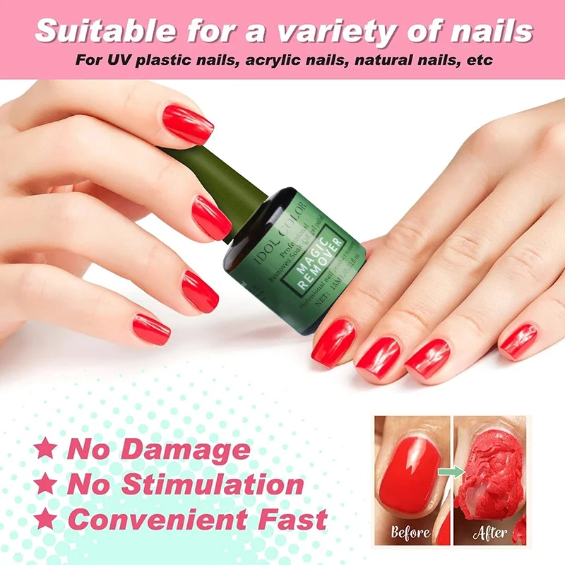 15ml Burst Remove Gel Magic Remover Nail Gel Polish Fast Gentle Clean Nail Degreaser For Semi Permanent UV Mancure Art nail polish remover,nail gel remover,nail debonder
