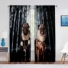 Cute Puppy Pug Dog Twins Tulle Curtains for Living Room Bedroom Home Kitchen Animals Window Sheer Voile Curtains Chiffon Drapes 3