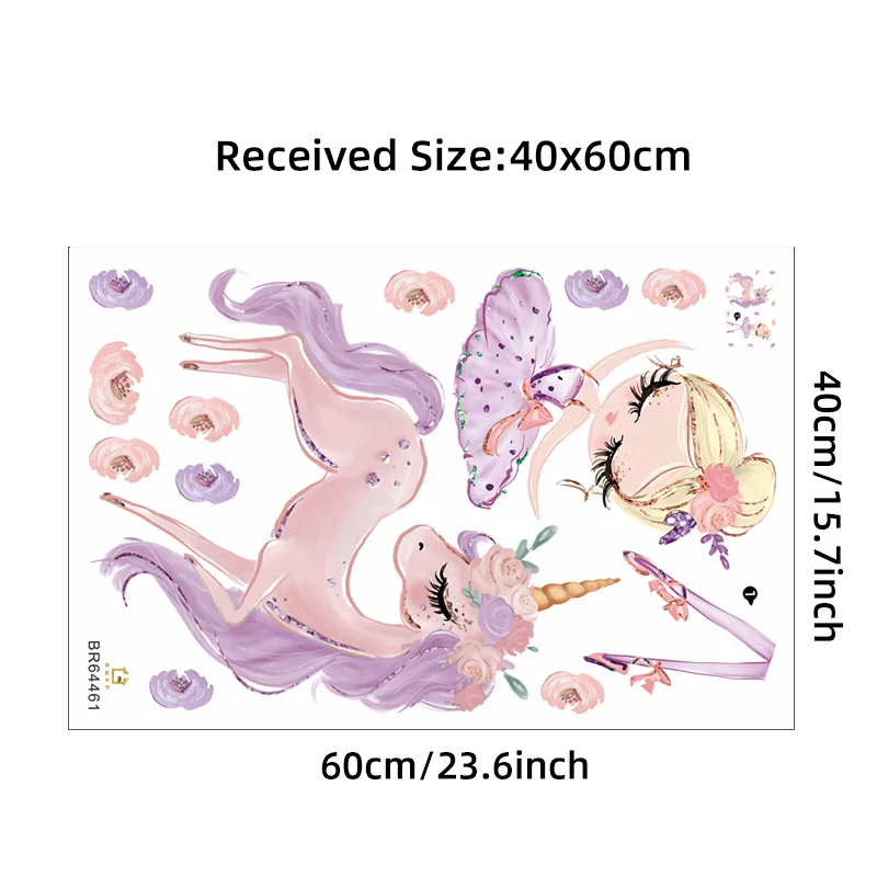 Fairy Unicorn Star Wall Stickers for Kids Rooms Girls Baby Room Bedroom Decor wall stickers