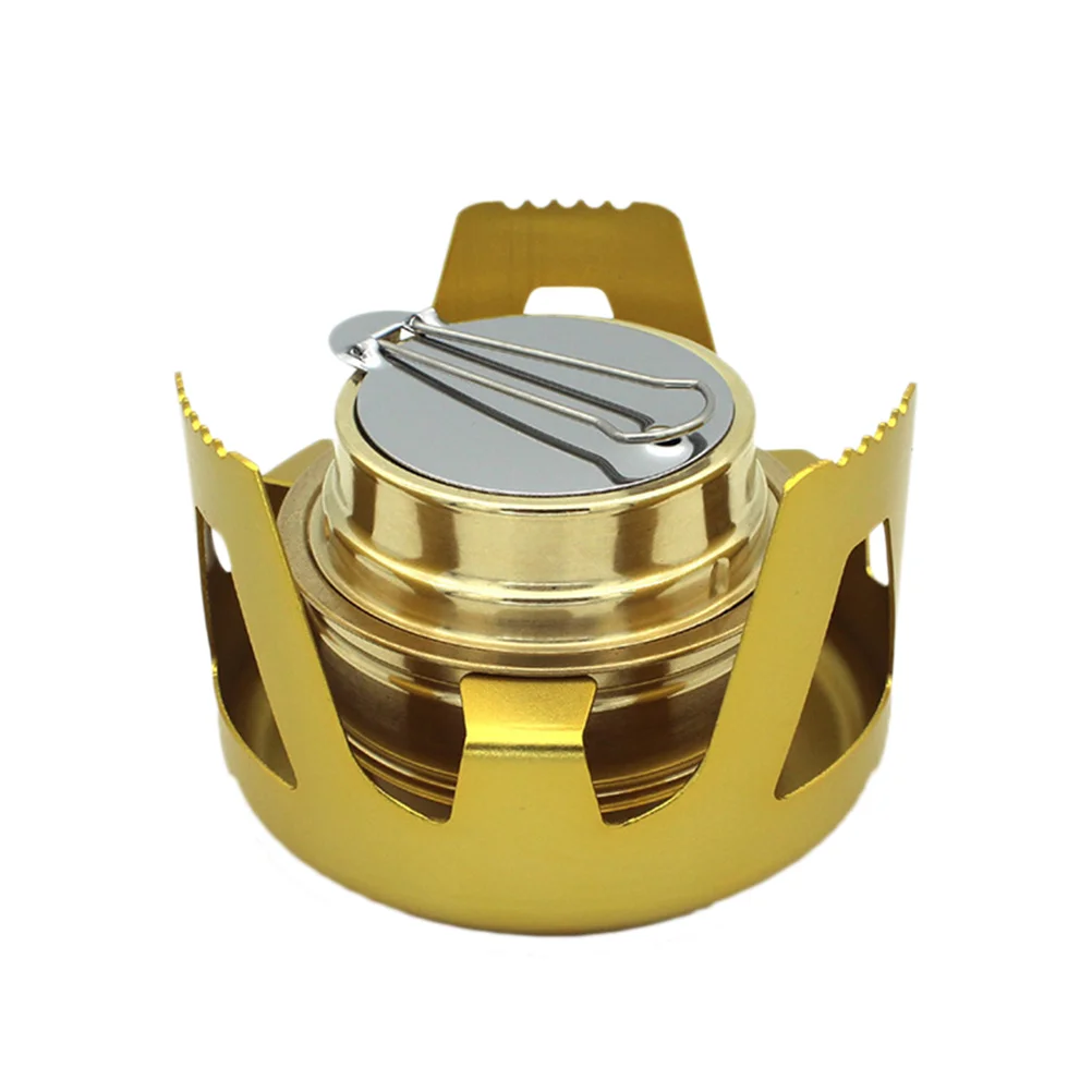 

Portable Outdoor Alcohol Stove Windproof Household Stove for Camping Hiking Trip Travel (Gold)