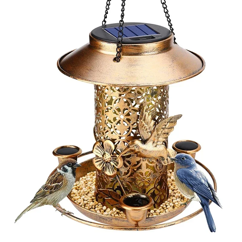 

Retro House Feeder - Birdfeeder Solar Hanging Lights Outdoors Wild Outside For Garden Waterproof Bird Feeders