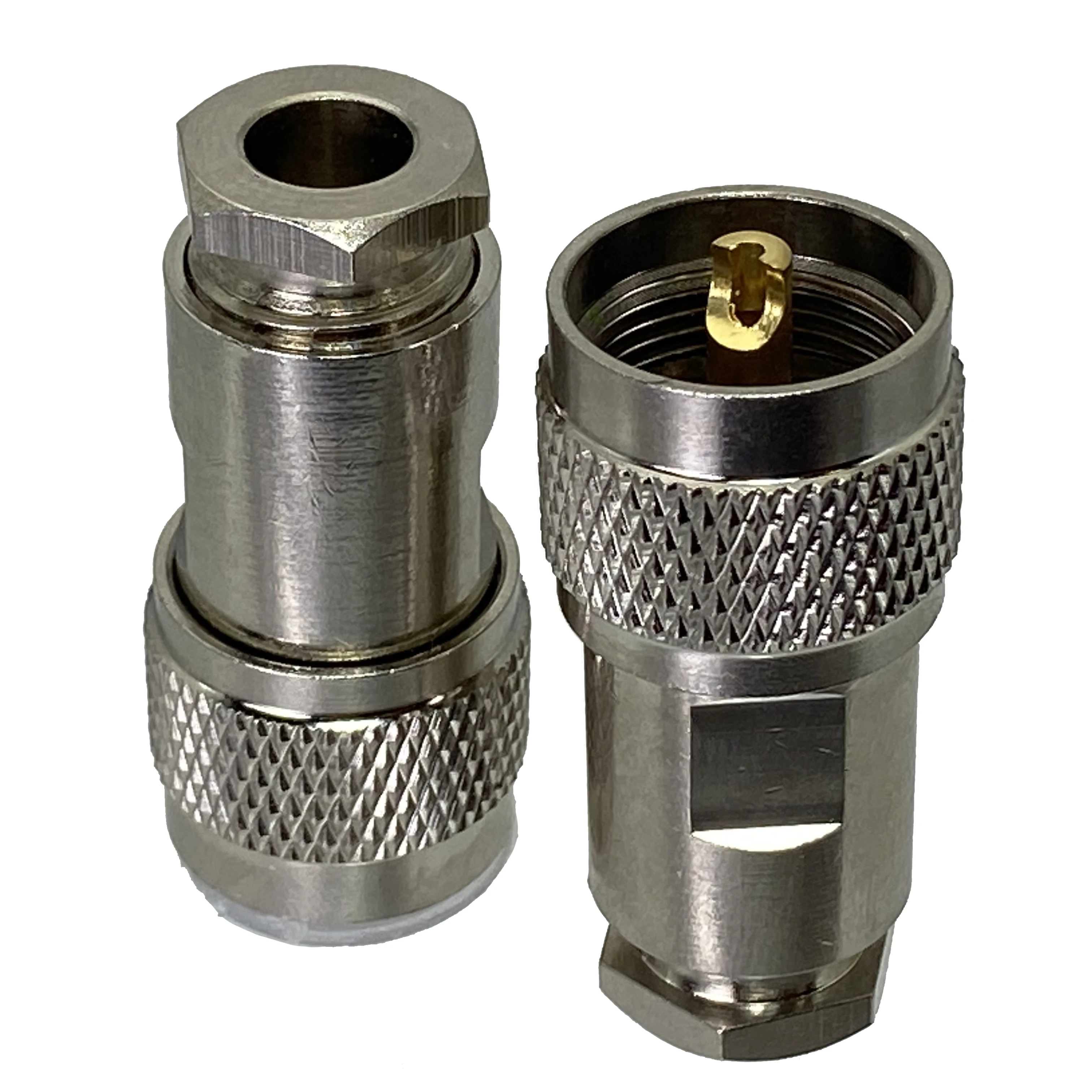 thumbnail image 2 of 10-Pack UHF PL-259 Male To Male Coaxial Adapters - For CB & Ham Radios, Antennas, RF Equipment, Tinned Copper 2 of 4