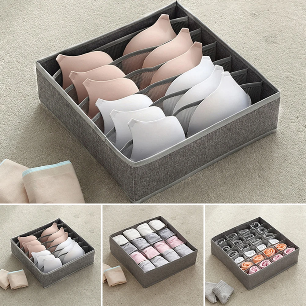 

Foldable Underwear Sock Bra Tie Storage Box Multi Grid Divider Closet Organiser Space Saving Cabinet Drawer Clothes Storage Box