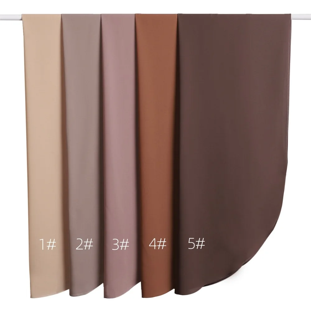 

Malaysia Style Semicircle Arc Hijab Heavy Chiffon Shawl Wrap Muslim Women Headscarf 175X70CM