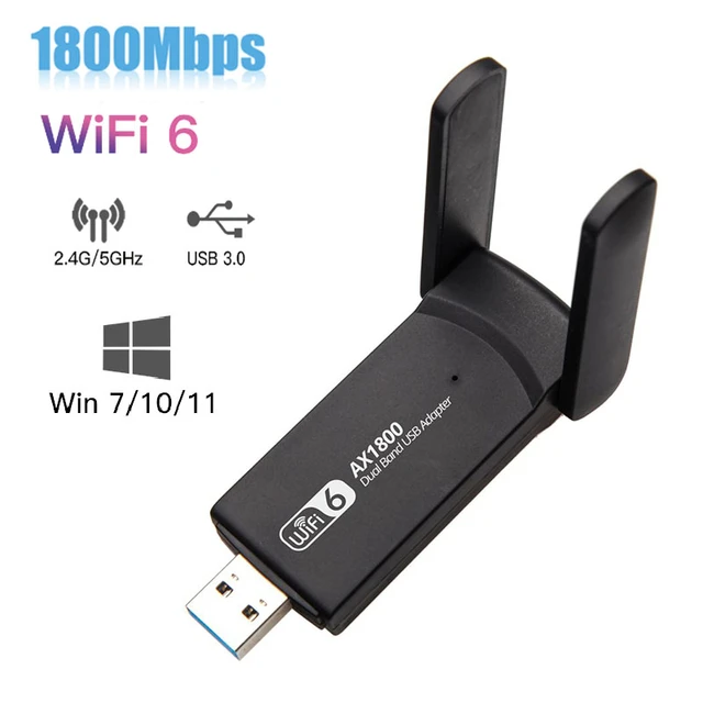 Wireless Usb Wifi 6 Adapter 5ghz 1800mbps Usb Network Card Wifi5 Dongle Usb  Lan Ethernet Dual Band 5g Wifi6 Receptor