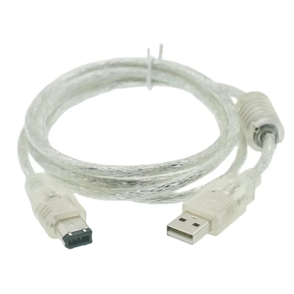 1.5M 파이어와이어 IEEE 1394 6핀 남성-USB 2.0 4핀 남성 어댑터 변환기 데이터 케이블 카메라 DV 획득 카드용 케이블 코드
