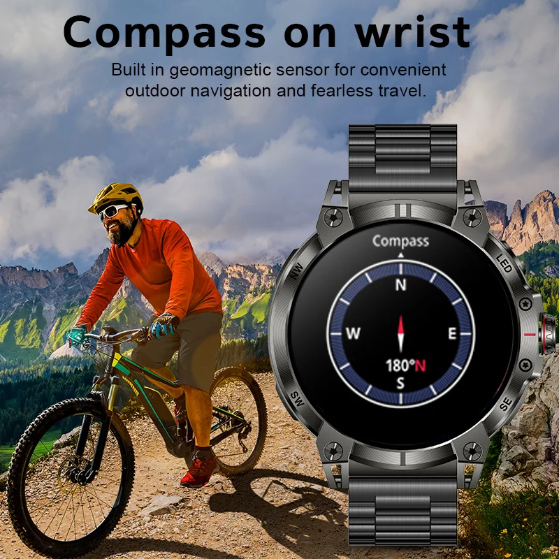 CanMixs 1.85��ġ ������ ����Ʈ �ð� ���� ��ħ�� 760mAh ���� ��ȭ Smartwatch IP68 ��� �߿� 100+������ Ʈ��Ŀ