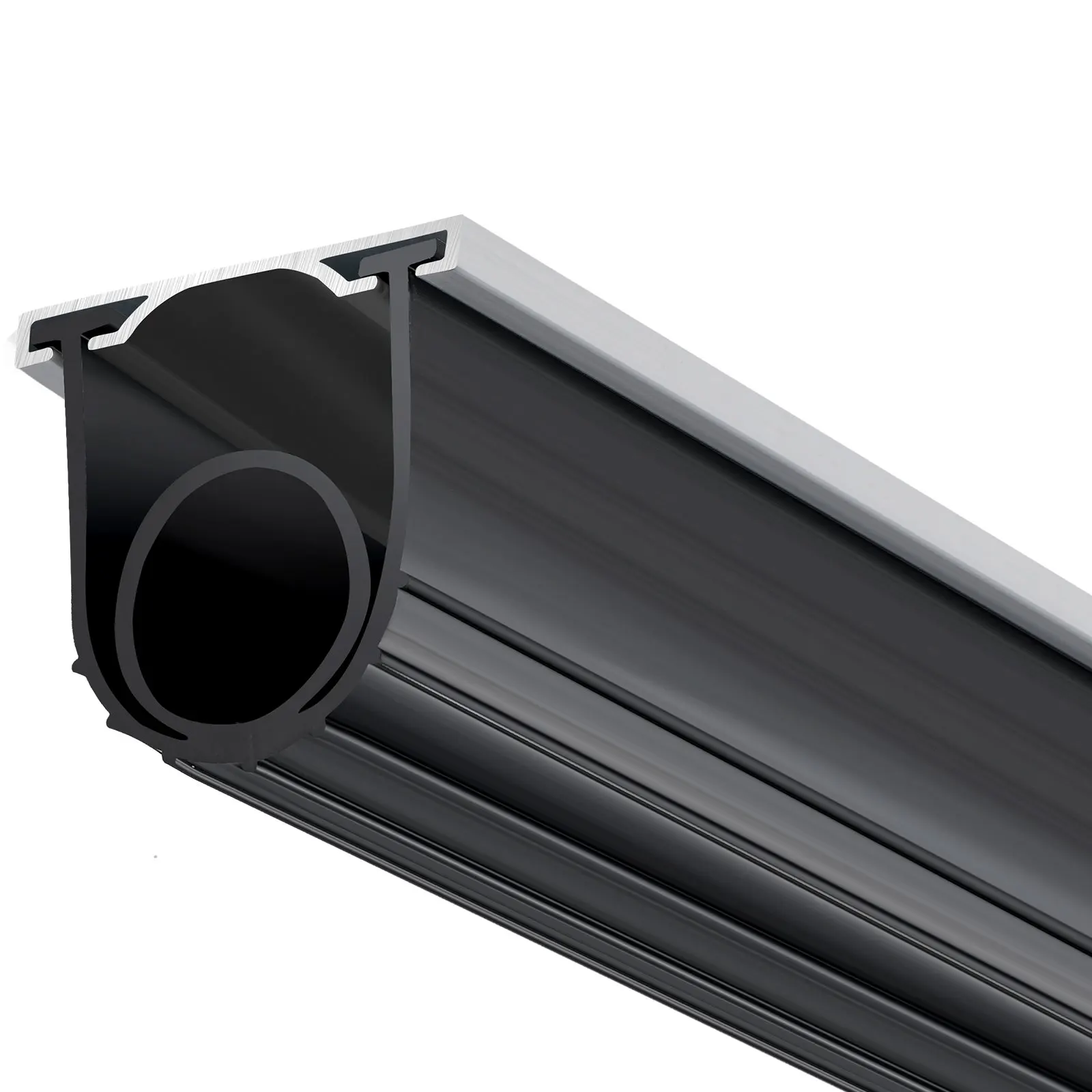 Garage Door Seals Bottom Rubber, U Shape O Ring Combination Garage Door Weather Stripping With Pre-drilled Aluminum Track