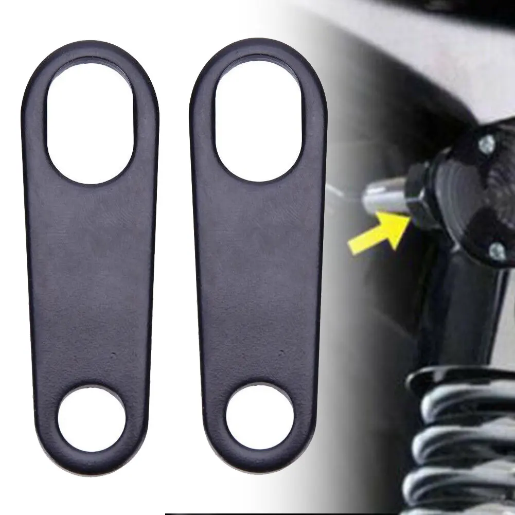 

1 Pair Black Motorcycle Turn Signal Indicator Light Lamp Holder Shock Brackets 2.68 X 0.79 X 0.12" Relace Part