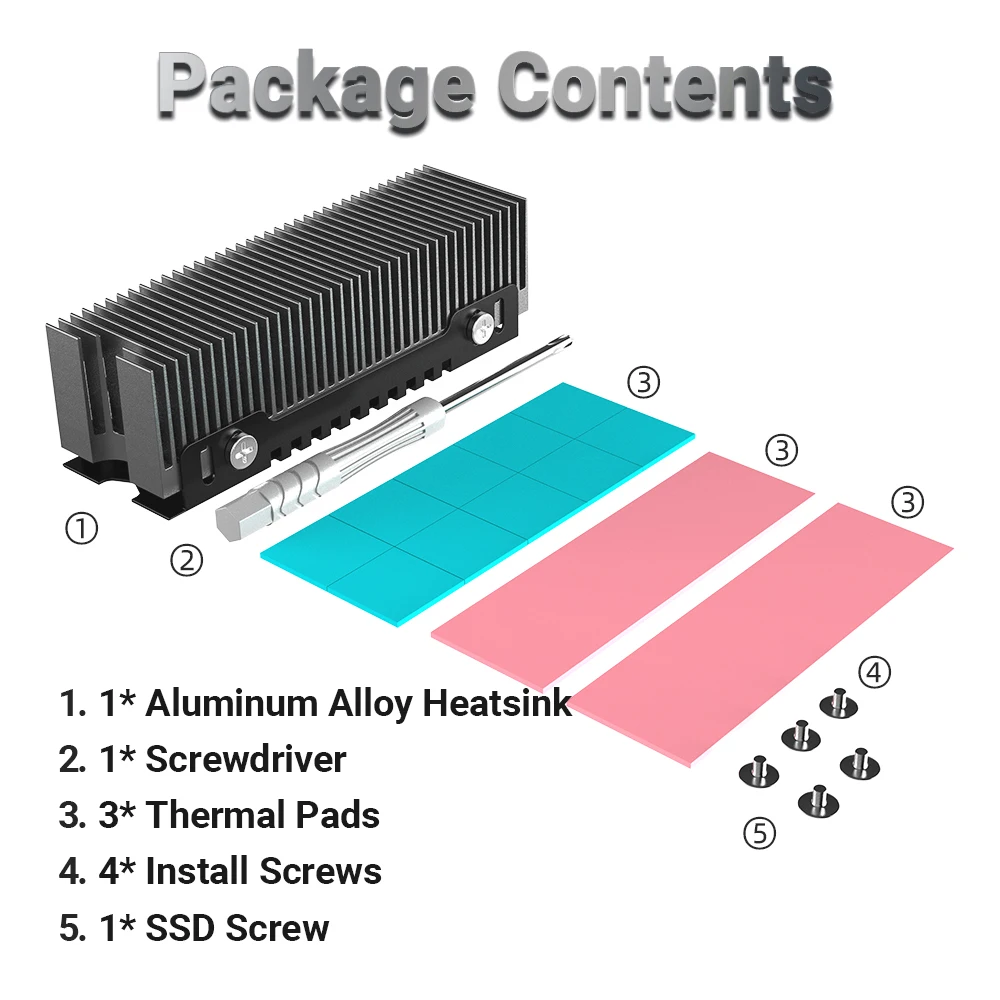 EC360® ALUMINUM Dissipateur Thermique - Refroidisseur SSD de NVMe SSD –