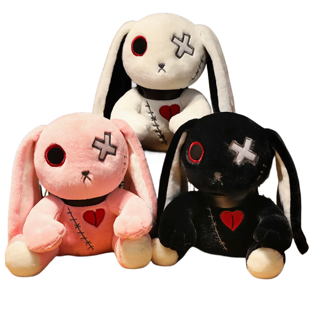 Dark Series Plush Bunny Toys Rabbit Dolls Stuffed Rock Style Bag Halloween Dunkles Kaninchen Birthday Christmas Gifts