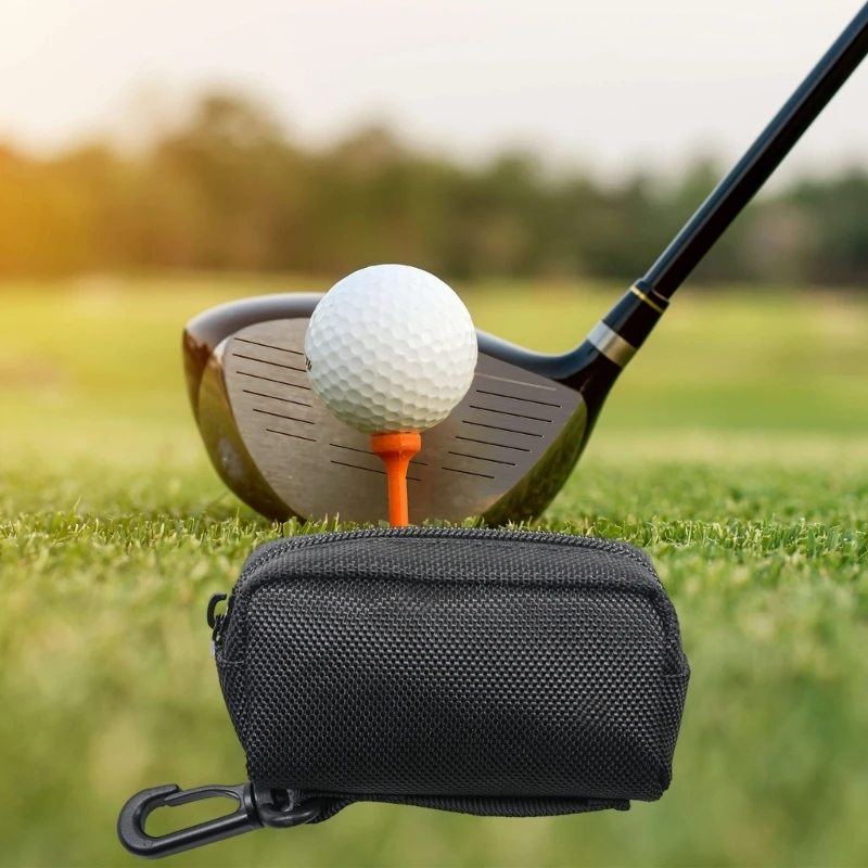 Mini Zipper Small Golf Ball Bag with Carabiner Portable Golf Waist Pouch Golf Accessories Pouch for Storing Two Drop Shipping