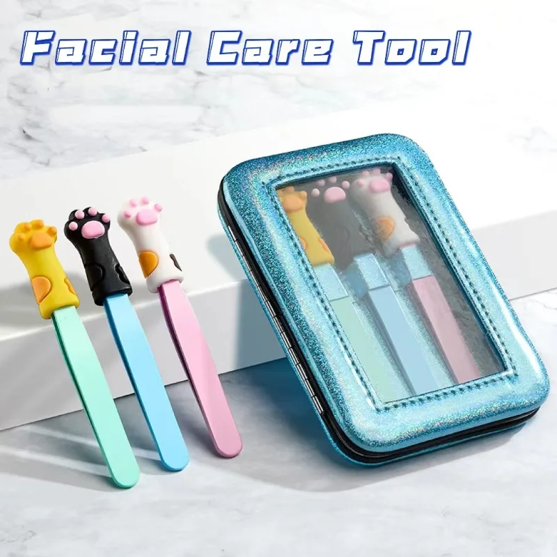 Facial Care Tool Colored Stainless Steel Tweezers False Eyelash Tool Beard Removal Set Cat Clip Facial  Skin Care Tools