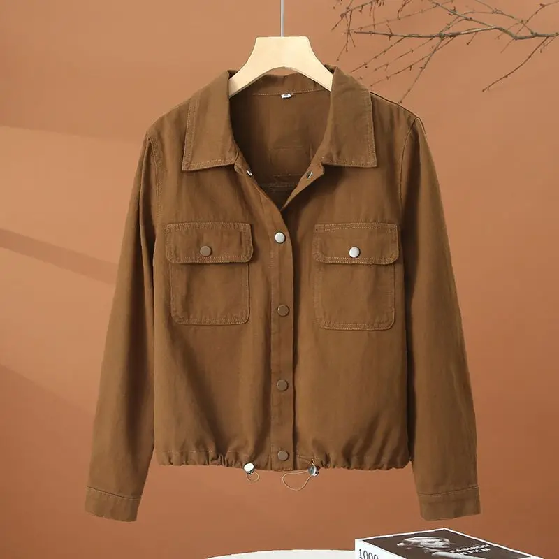Kurze Hemdjacke für Damen, Herbst 2022, neue lose Jacke, äußerer koreanischer Stil, lässiges Damen-Top – Detail 4
