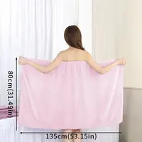 1pc Wearable Bath Wrap Towels For Women Adult Shower Spa Wrap Pure Color Tube Top Bath Skirt Big Bath Towel Wrap Bathrobe Shower 6