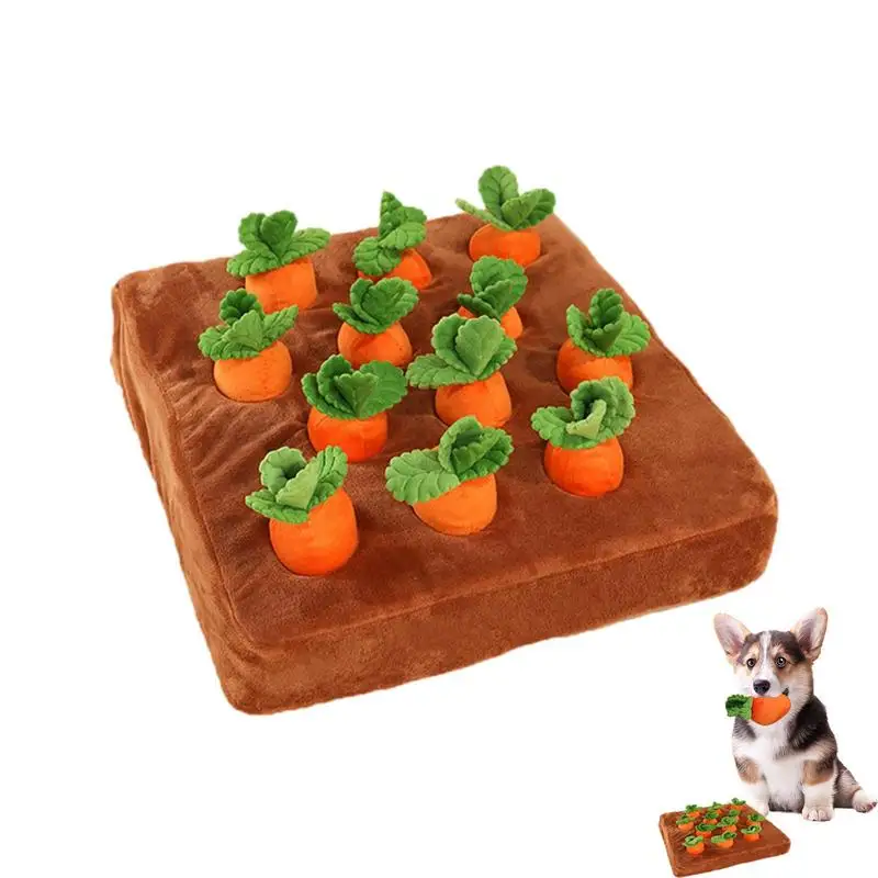 

Carrot Patch Dog Toy Carrots Snuffle Mat For Dogs Plush Puzzle Toys 2 In 1 Interactive Dog Toys Carrot For Aggressive Chewers