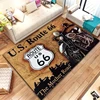 Route 66 Carpet for Living Room Home Decorations Hallway Balcony Long Rugs Motorcycle Anti-slip Floor Mat Bedroom Bedside Mat 1