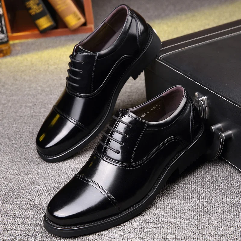 Man Split Leather Shoes Rubber Sole Size 36-45 48 Man Business Office Male Dress