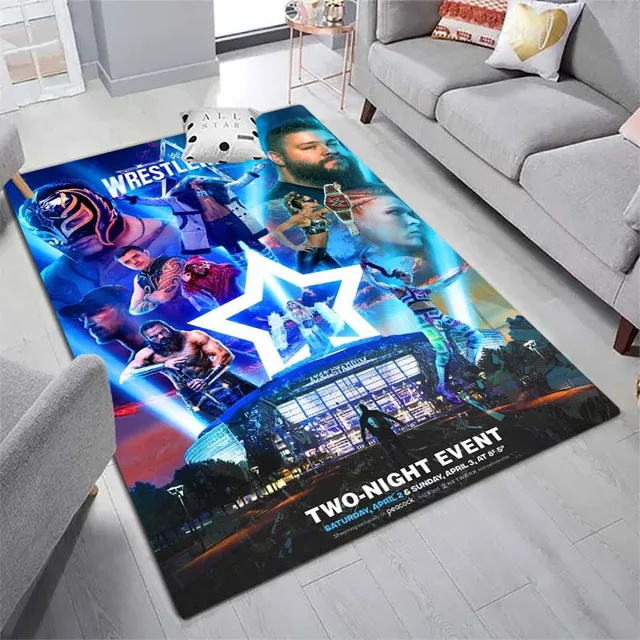 WWE Printed Carpets and Rug Wrestling Entertainment Carpet Living Room