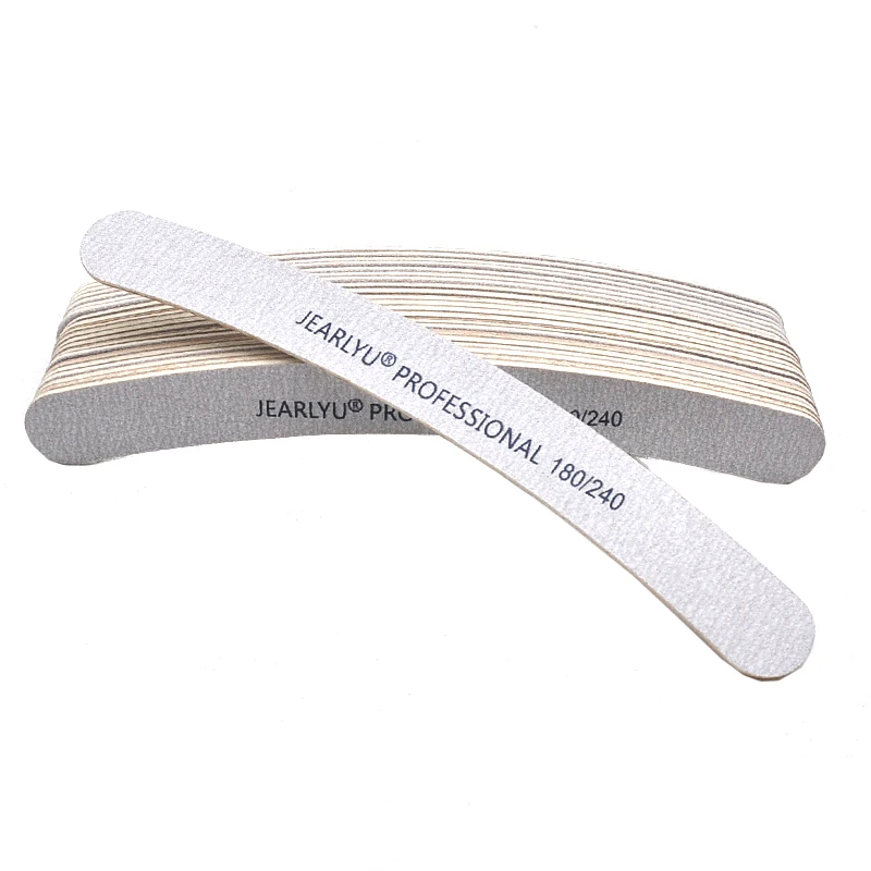 

10Pcs/Lot Wooden Nail File Curved Gray 100/180/240 Professional Material Nails Washable Manicure Tool Replaceable Files for Saws