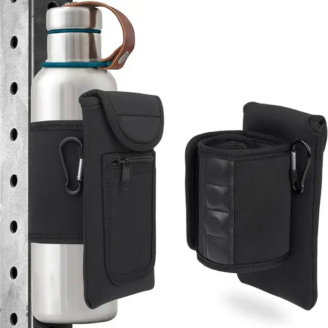 Universal Water Bottle Elastic Sleeve Reusable Gym Accessories Elastic Magnetic Gym Bag Waterproof Water Bottle Pockets