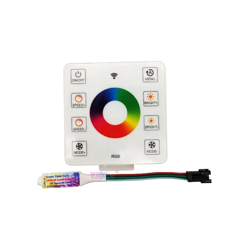 dc5 24v sp108e wifi controller for individual addressable 3pin 4pin 5050 rgb led strip light smart bluetooth remote 2048 pixels 86 sty WS2811 RGB IC light tape 2048 pixels Panel Remote Controller Running Water Flowing Horse Race LED Strip Dimmer 5V 12V 24V