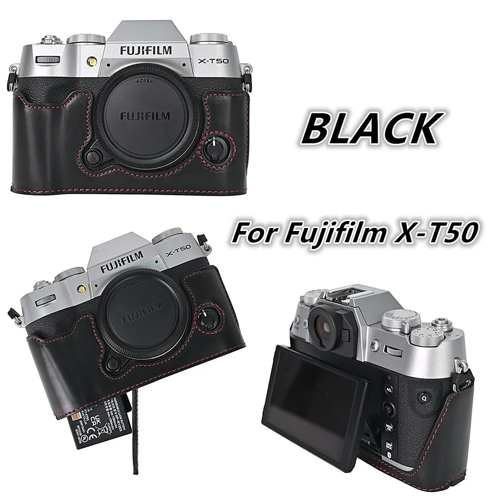 Pu Leather Camera Case for Fujifilm X-T50 X100VI X100V X-T5 X-T4 XT30 II X-H2 X-S10 X-E4 X-T20 X-T200 XT100 XPRO2 XF10