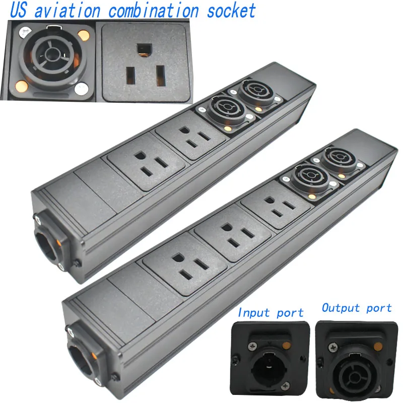 PDU power strip стойка сетевого шкафа 1-13AC авиационная комбинированная розетка США, Авиационная вилка без удлинительного кабеля
