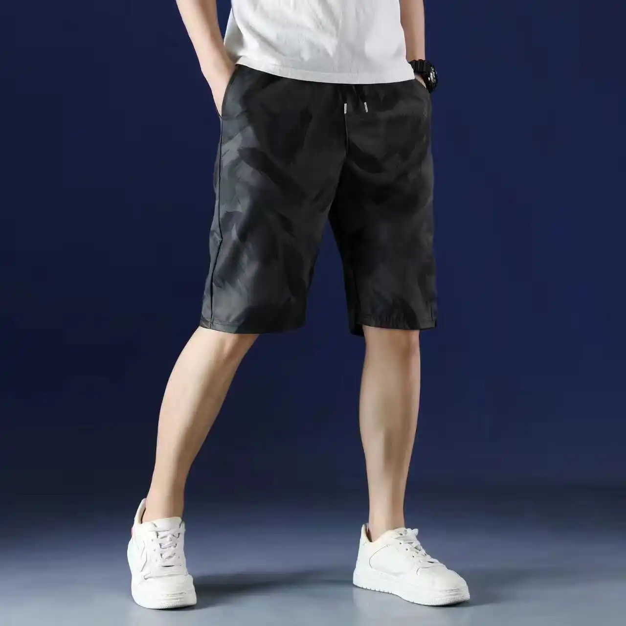 2024 Summer New Fifth Pants Youth Fashionable Men's Slim Fit Casual Short Pants Fashion Male All-Match Men's Casual Shorts