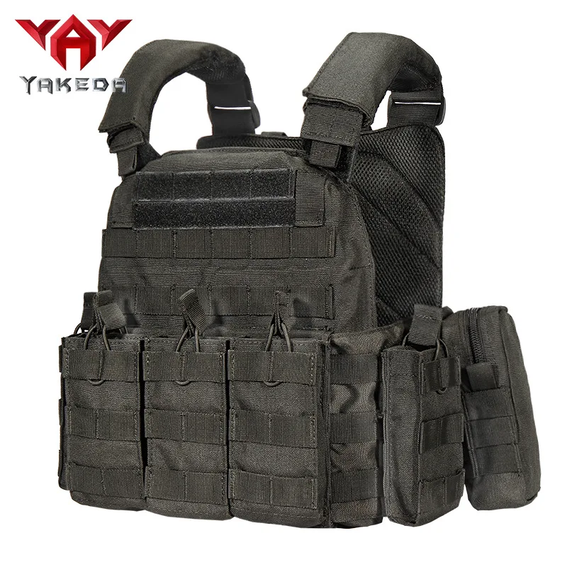 

YAKEDA Tactical Vest 600D Nylon Outdoor Hunting Protective Adjustable Multifunction Molle Vest for Airsoft Combat Equipment