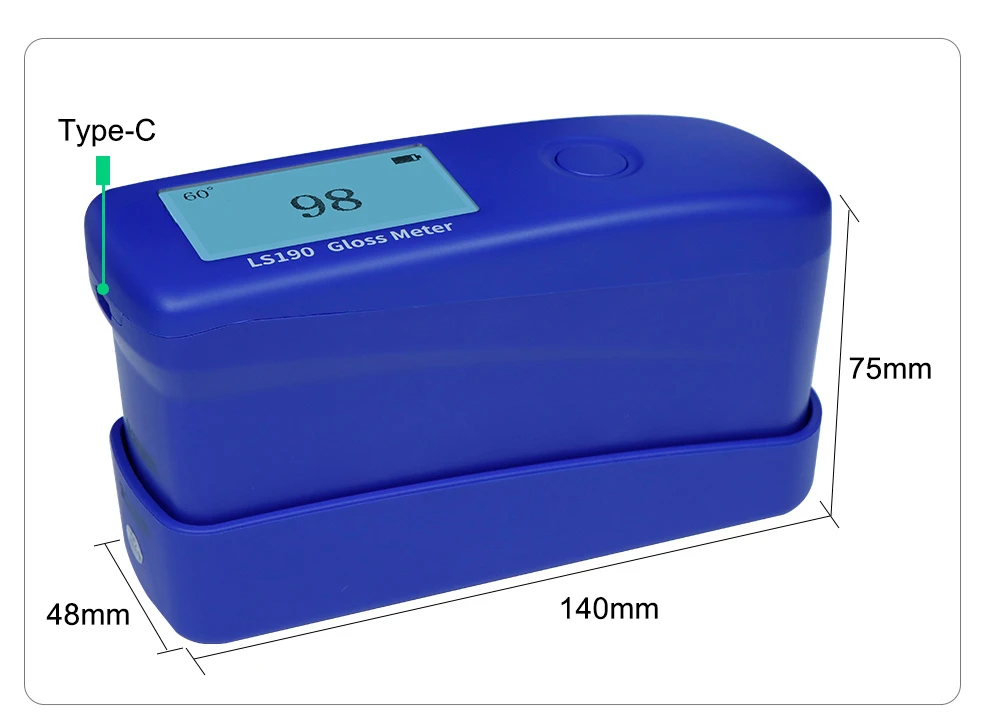 LS190 60 Degree Glossmeter Single Angle Gloss Instrument Portable Sheen Glossy Meter Digital Glossmeter Gloss Meter 6