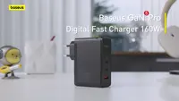 Зарядное устройство Baseus 160 Вт GaN, быстрое зарядное устройство для ноутбука, планшета, iPhone 15 14, зарядное устройство типа C, поддержка PD3.1 QC PPS с USB-зарядным устройством для телефона