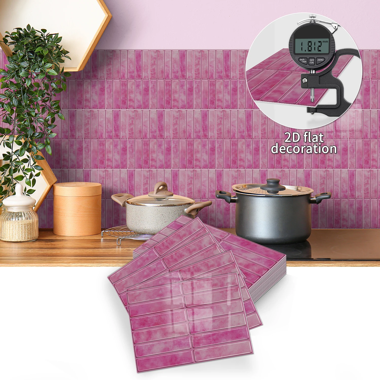 10 pieces peel and stick realistic faux tiles splashback, suitable for ...