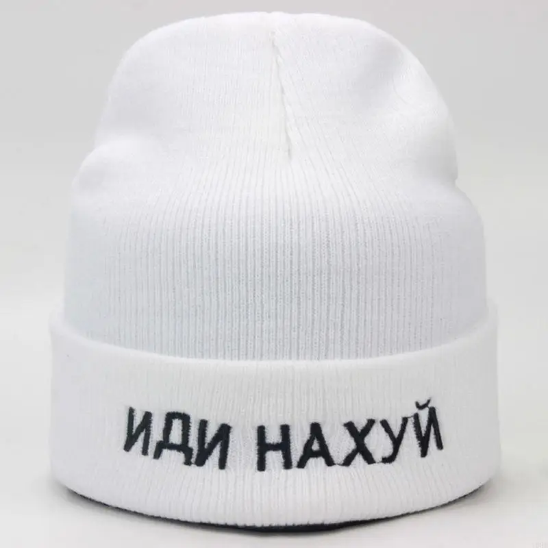 Herbst Winter Männer Frauen Stickerei Skullies Gestrickte Dicke Ski Hip Hop Cap Y08E – Detail 7