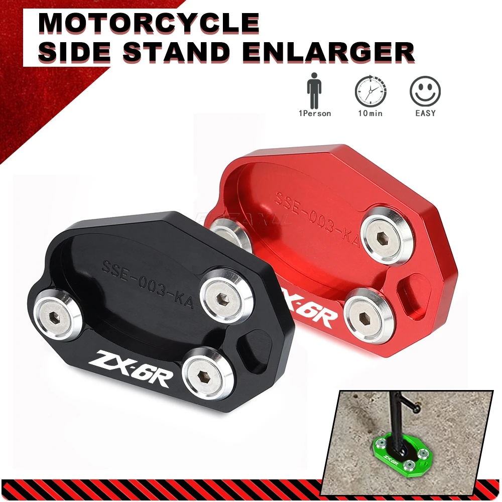 

For Kawasaki ZX6R 2008-2023 2022 2021 2020 2019 2018 2017 ZX-6R ZX6 R ZX 6R Motorcycle Kickstand Foot Side Stand Enlarge Pad